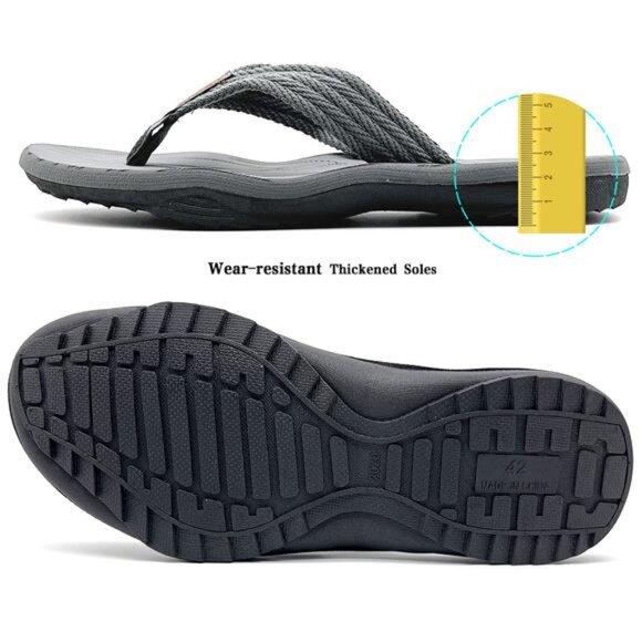 BRAND NEW Flip Flops for Men Gray - Picture 3 of 5